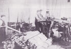 Bobbins and Threads - Spools being turned from Wooden blocks